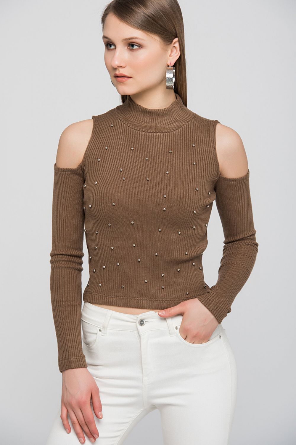 SNS Sense Vizon Open Shoulder Fisherman Collar Blouse - Heidelberg