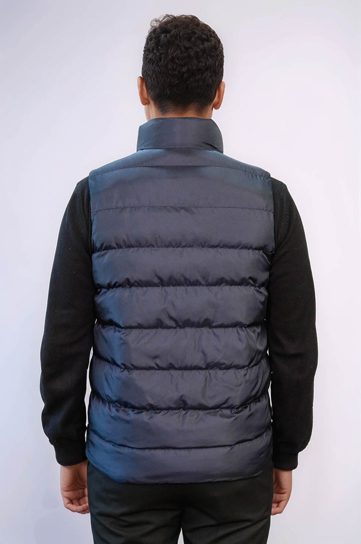 WSS Zippered Pockets Quilted Navy Blue Men Winter Down Vest  - Klaipėda
