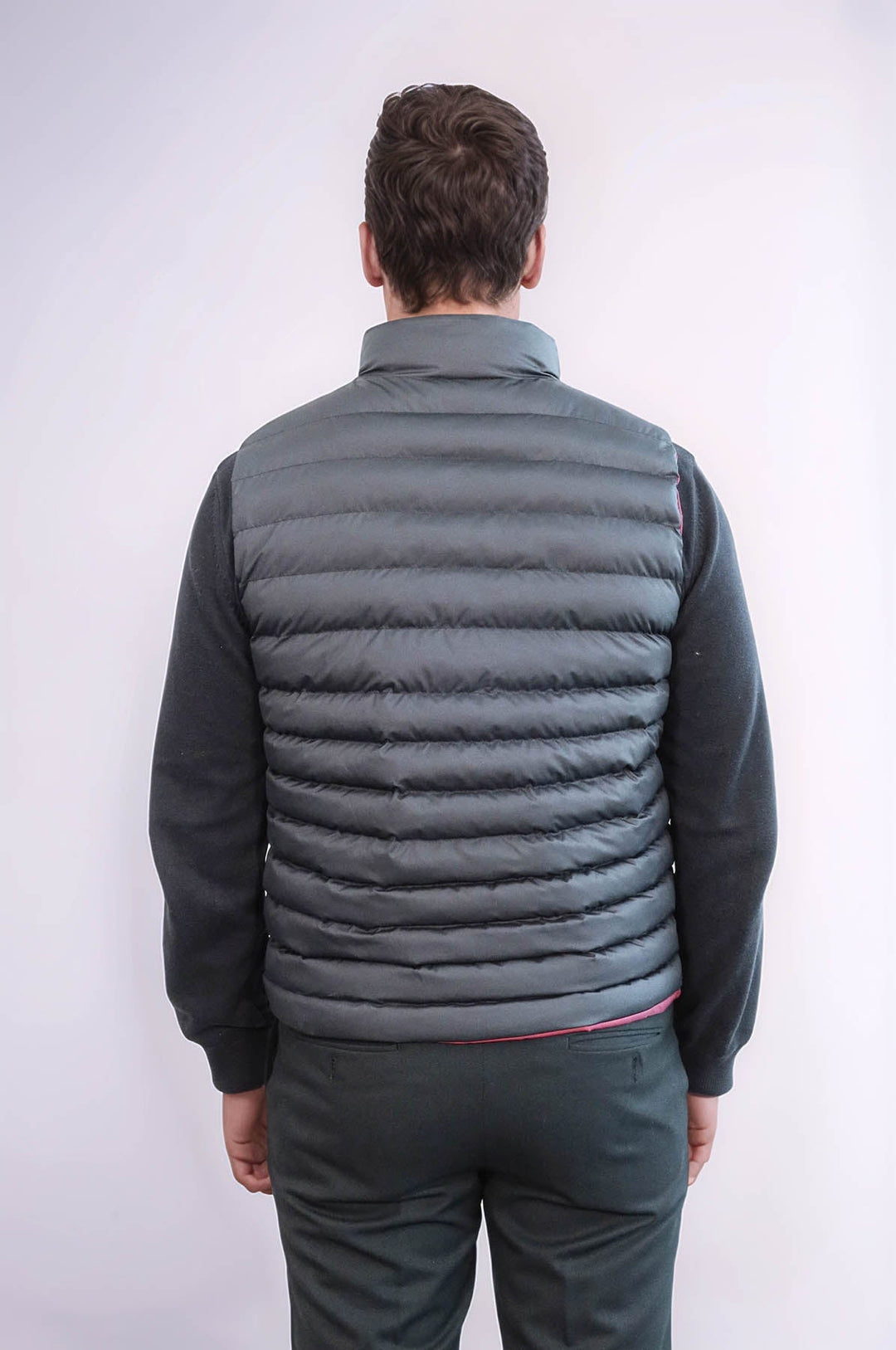 WSS Reversible Quilted Standing Collar Black Men Down Vest  - Midland