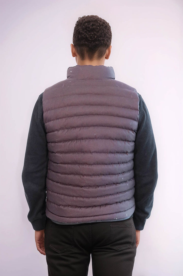 WSS Reversible Puffer Brown Men Down Vest  - Bay City