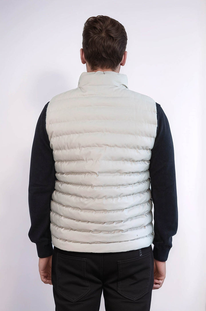 WSS Reversible Puffer Cream Men Down Vest  - Trenton