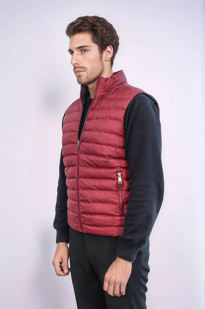 WSS Reversible Puffer Burgundy Men Down Vest  - Brühl