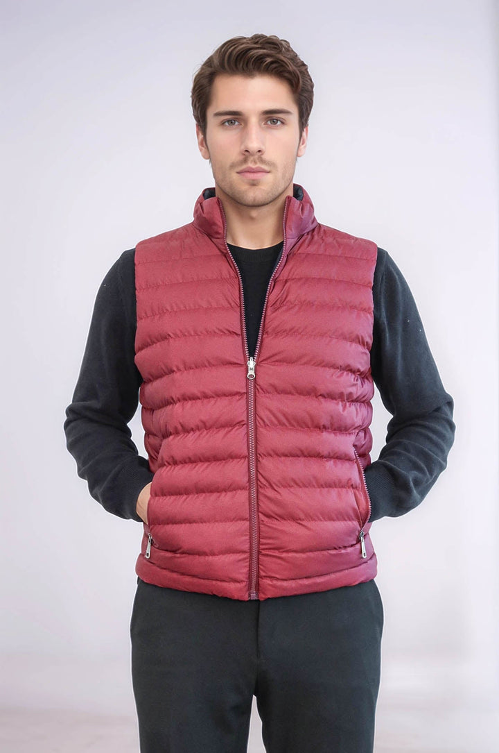 WSS Reversible Puffer Burgundy Men Down Vest  - Brühl