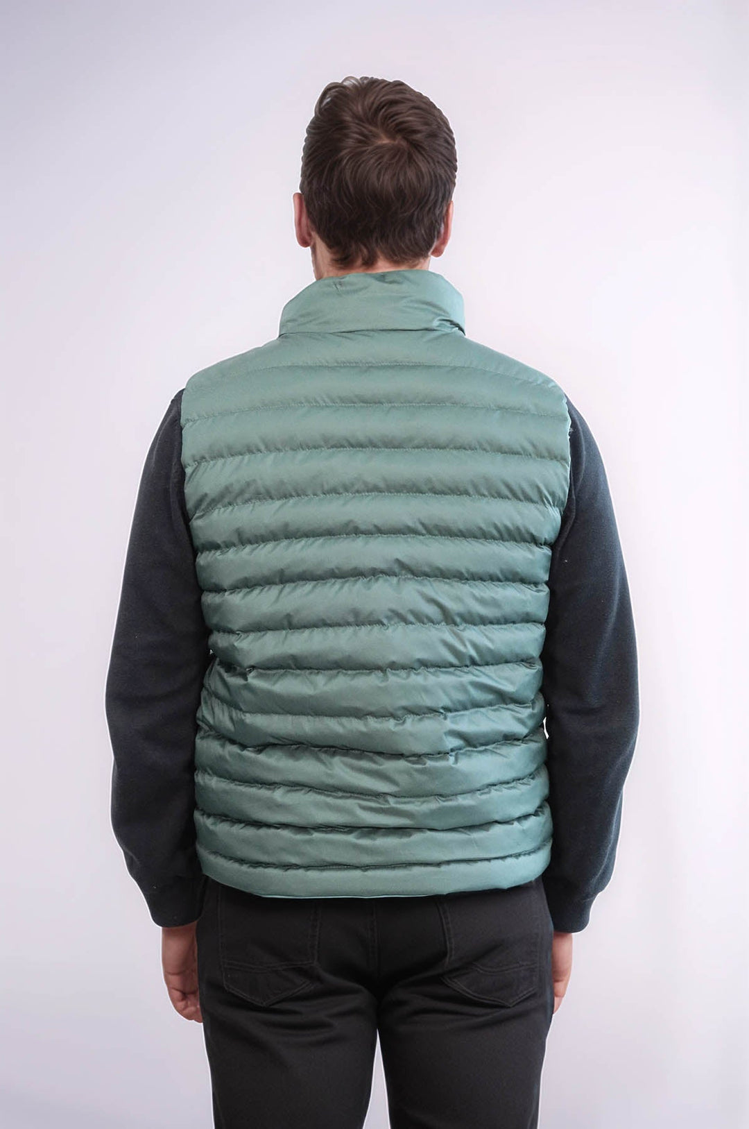 WSS Reversible Puffer Oil Green Men Down Vest  - Lodi