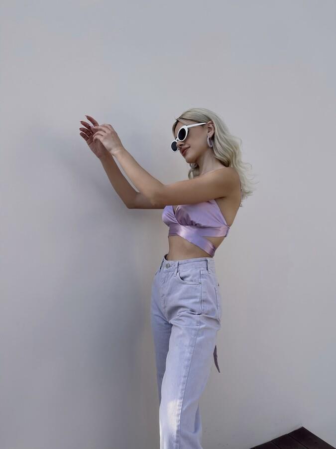 HLLY Women Large Blue Blouse - Kortrijk