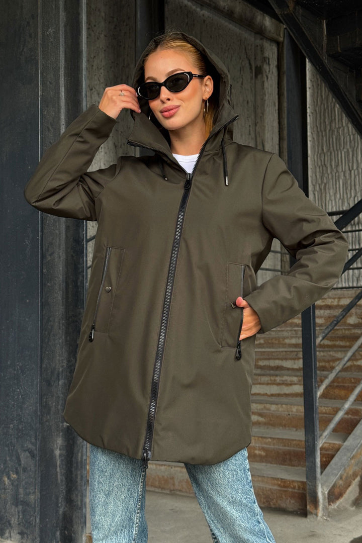 Bitter Coffee Double Pocket Hooded Jacket BCVL-254203 - Calimera