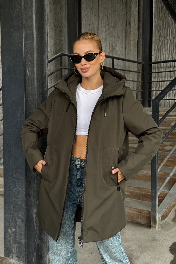 Bitter Coffee Double Pocket Hooded Jacket BCVL-254203 - Calimera