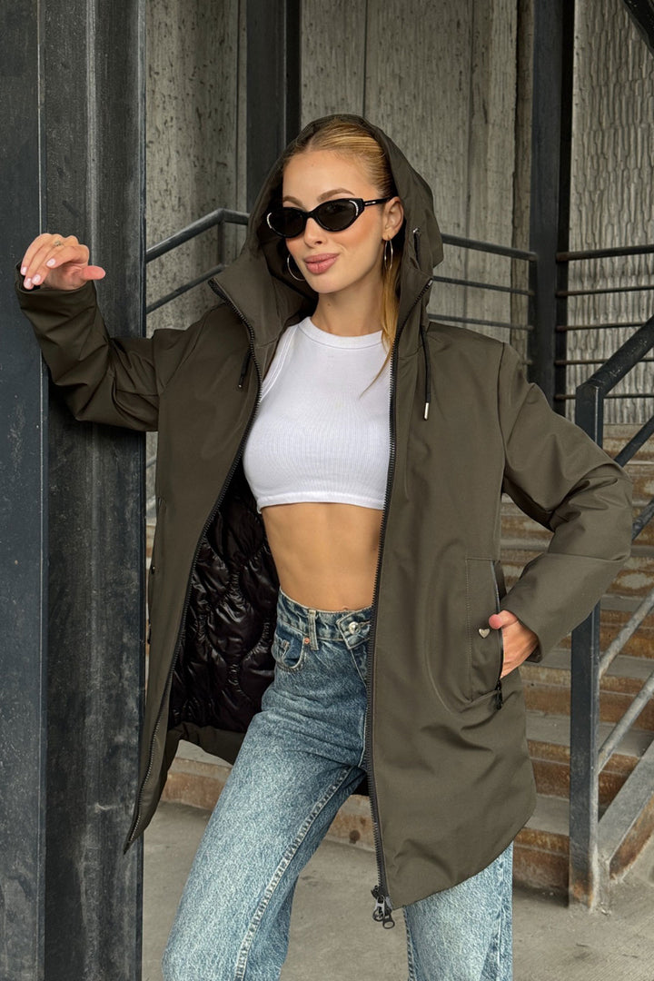 Bitter Coffee Double Pocket Hooded Jacket BCVL-254203 - Calimera