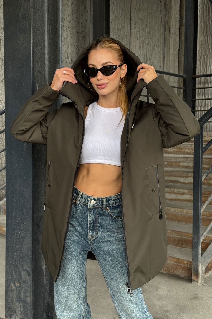 Bitter Coffee Double Pocket Hooded Jacket BCVL-254203 - Calimera