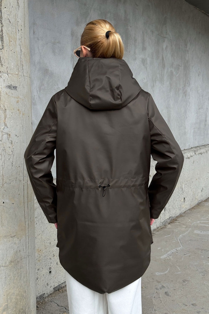 Bitter Coffee Wide Pocket Hooded Long Coat BCVL-254205 - Waco