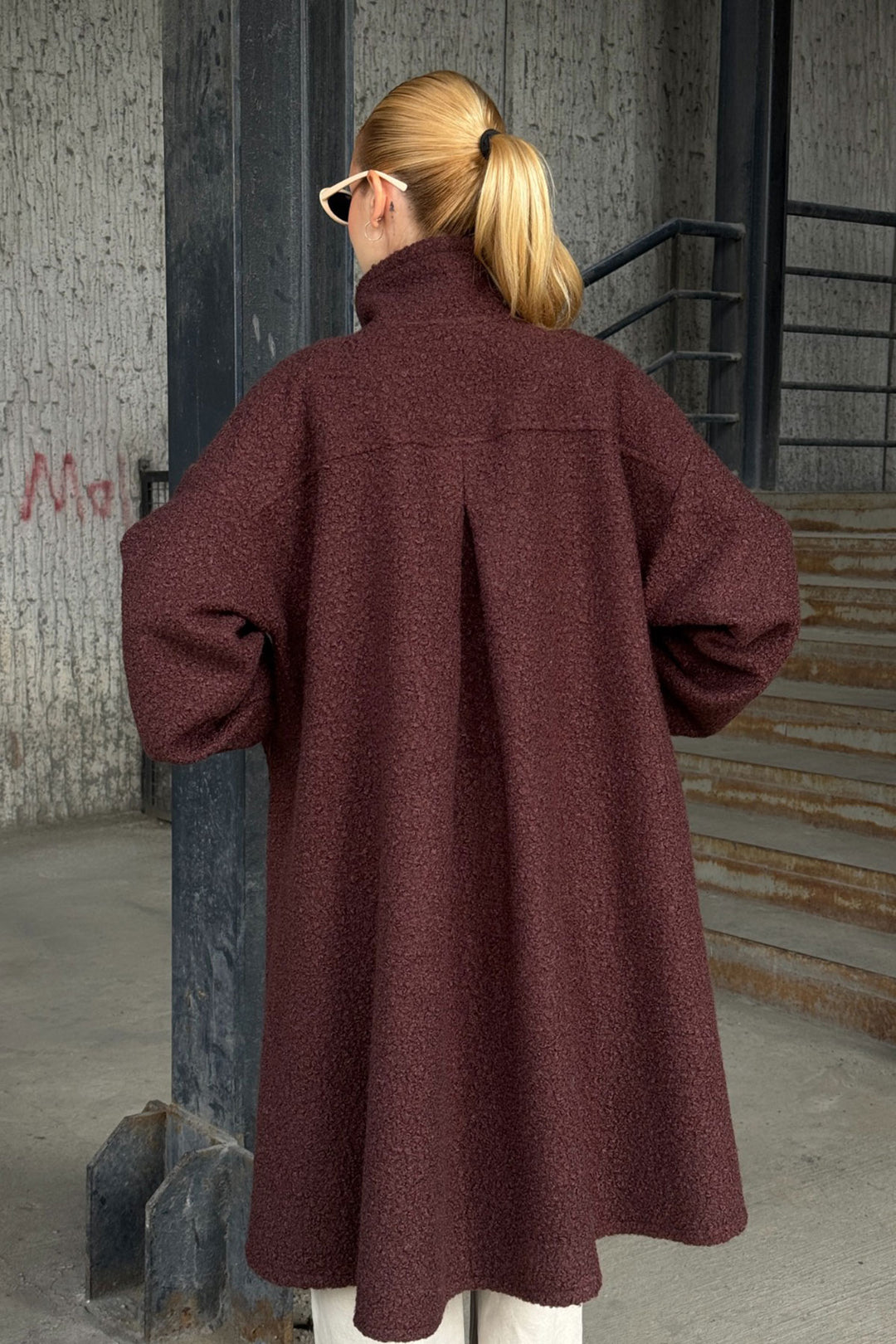 Bitter Coffee Wide Double Pocket Thick Boucle Fabric Winter Jacket BCVL-25V600 - Bletchley