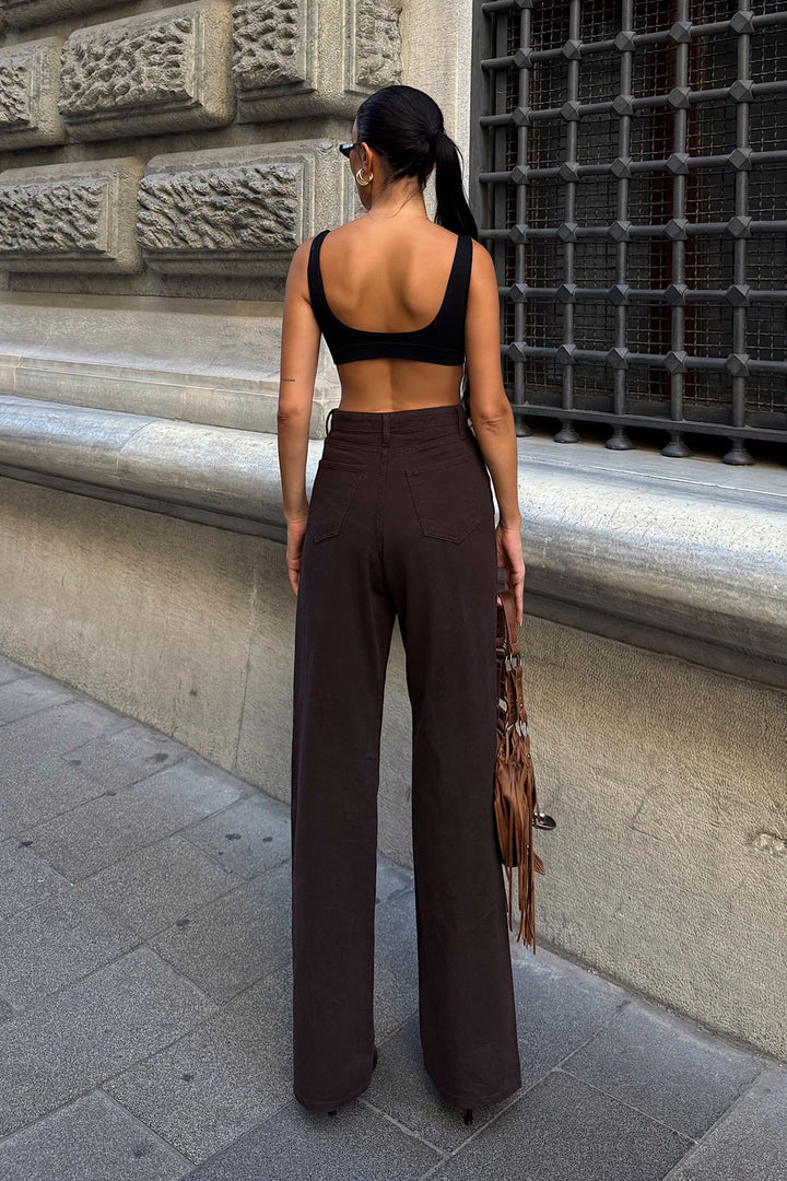 Bitter Coffee High Waisted Flared Denim Pants BCDF-254000 - Leesburg