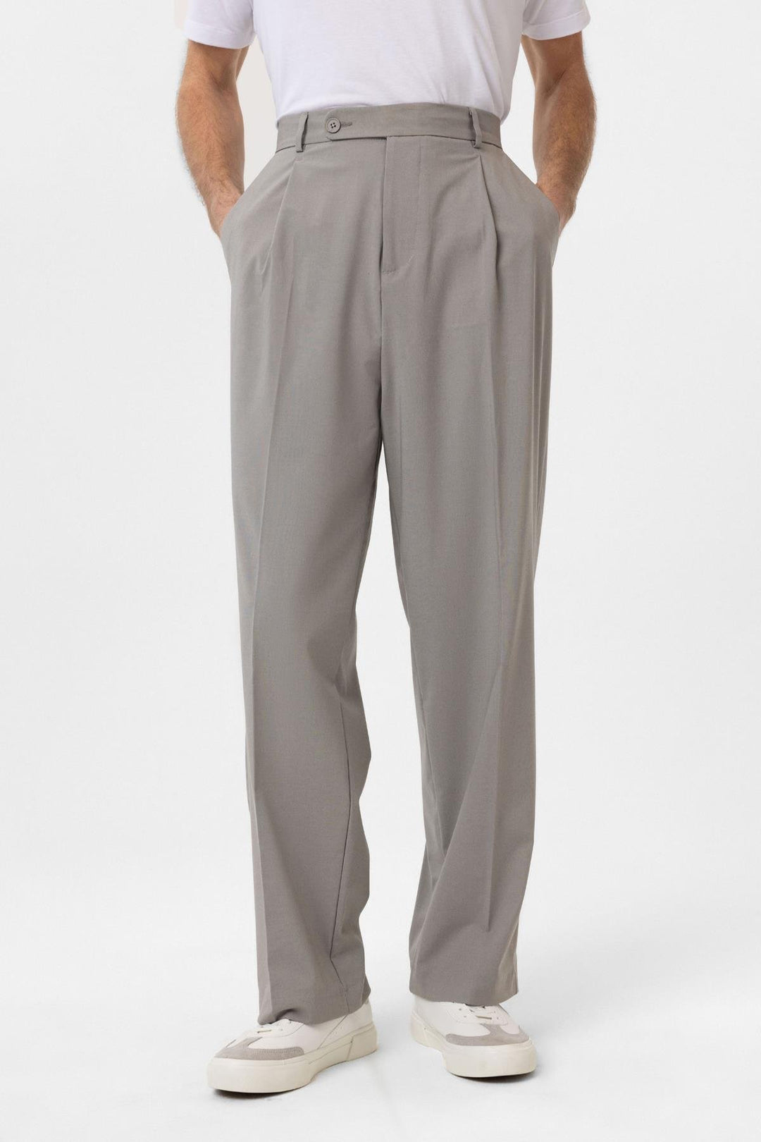 ANT Antioch Open Gray Baggy High Waist Men's Fabric Pants - Gahanna