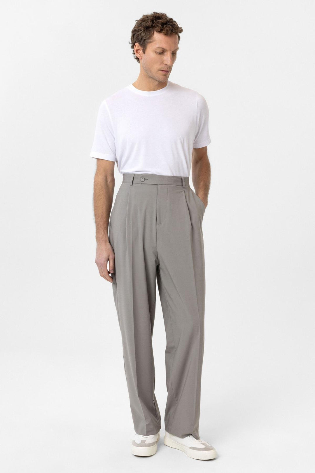 ANT Antioch Open Gray Baggy High Waist Men's Fabric Pants - Gahanna