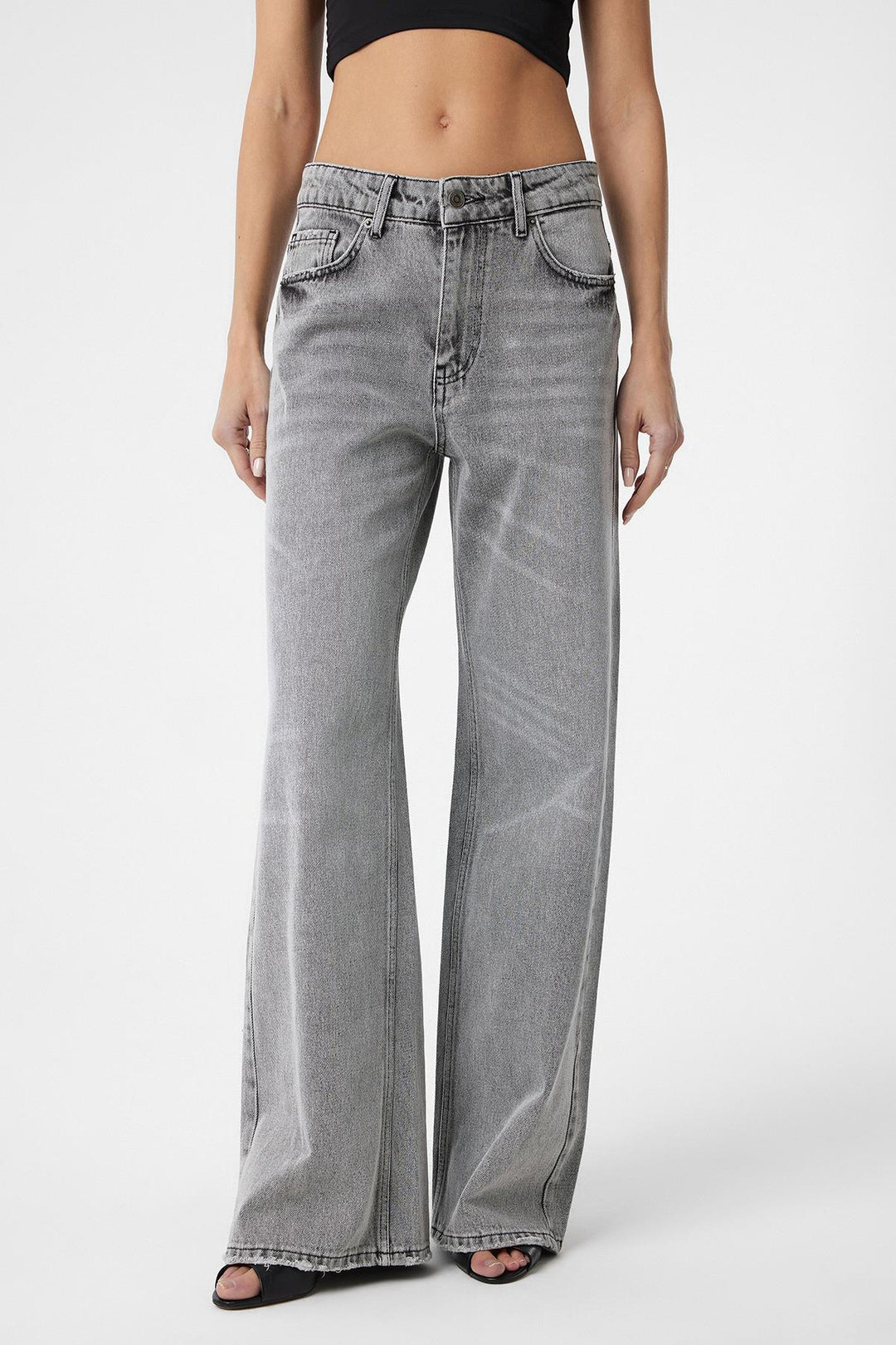 ANT Antioch Open Grey High Waist Women's Jeans - San José del Cabo