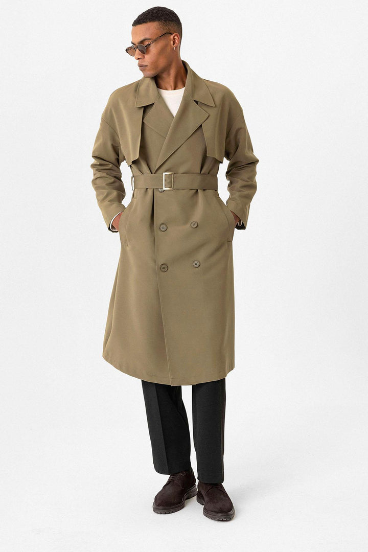 ANT Double Breasted Closure Belted Trench Coat - Sioux Falls