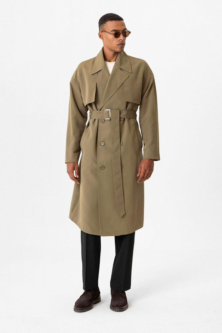 ANT Double Breasted Closure Belted Trench Coat - Sioux Falls
