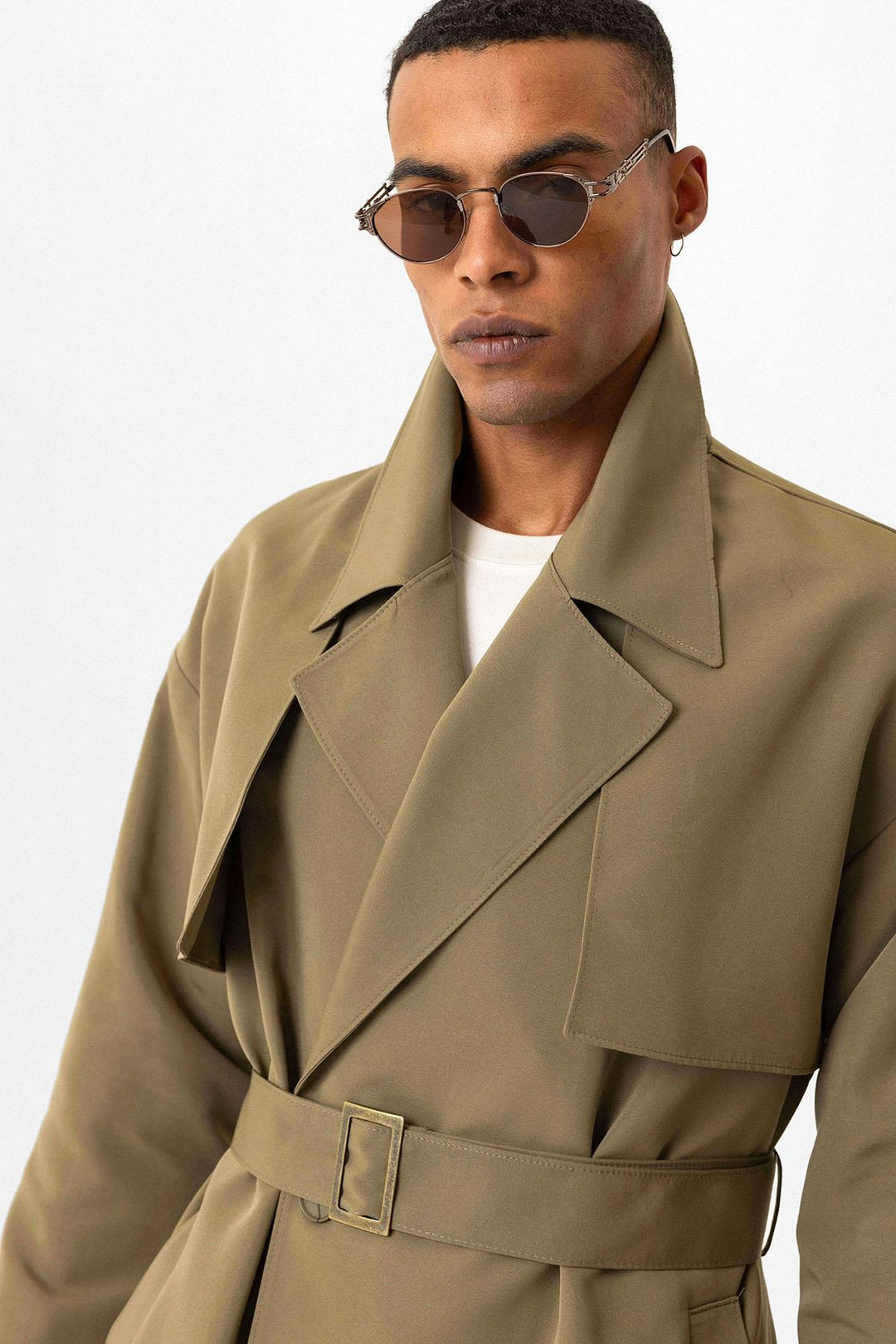 ANT Double Breasted Closure Belted Trench Coat - Sioux Falls