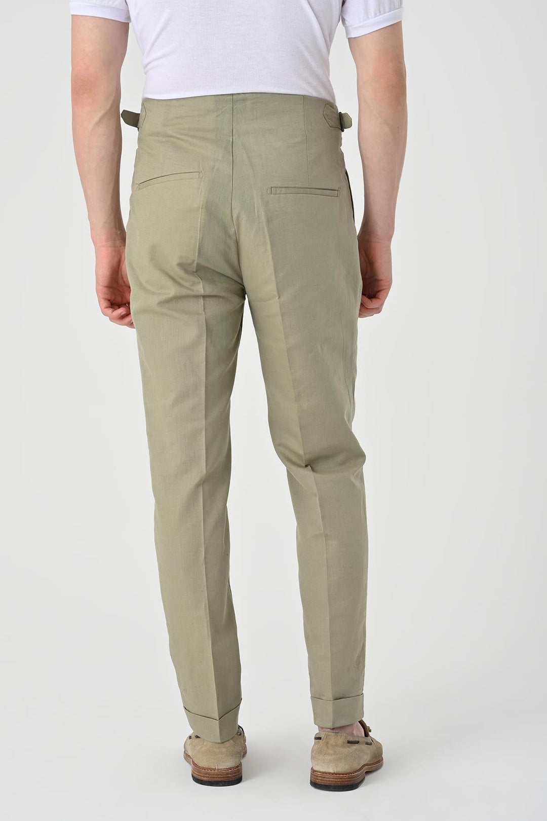 ANT Antioch Open Khaki High Waist Pleated Linen Men's Pants - Minden