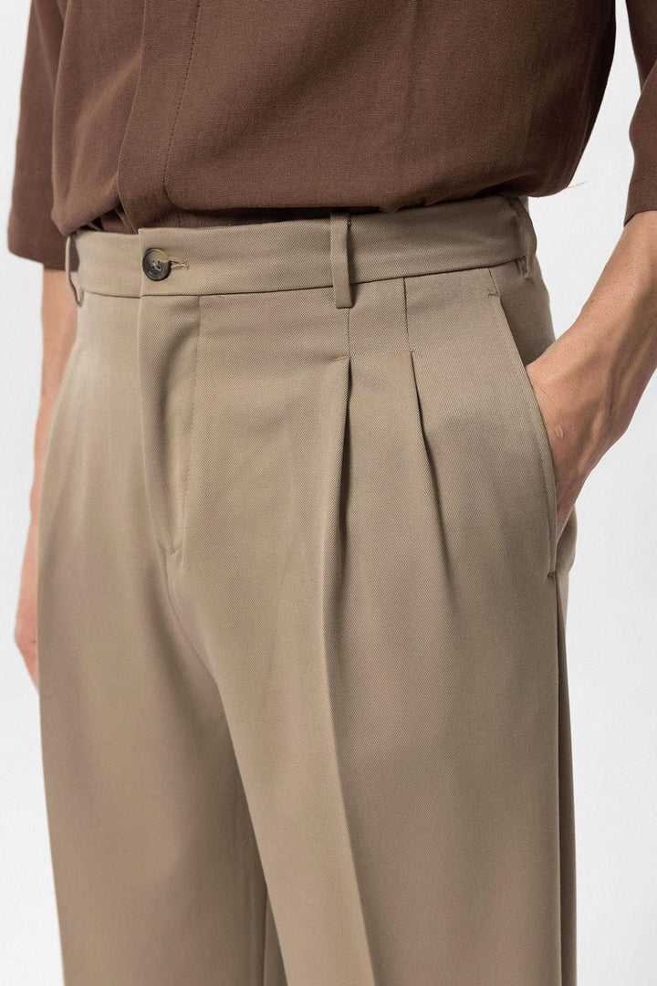 ANT High Waist Pleated Comfortable Fit Men's Trousers - San Pedro