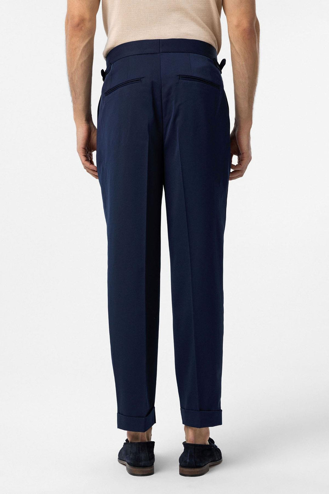 ANT Antioch Open Blue High Waist Italian Fit Pleated Men's Pants - Monroe