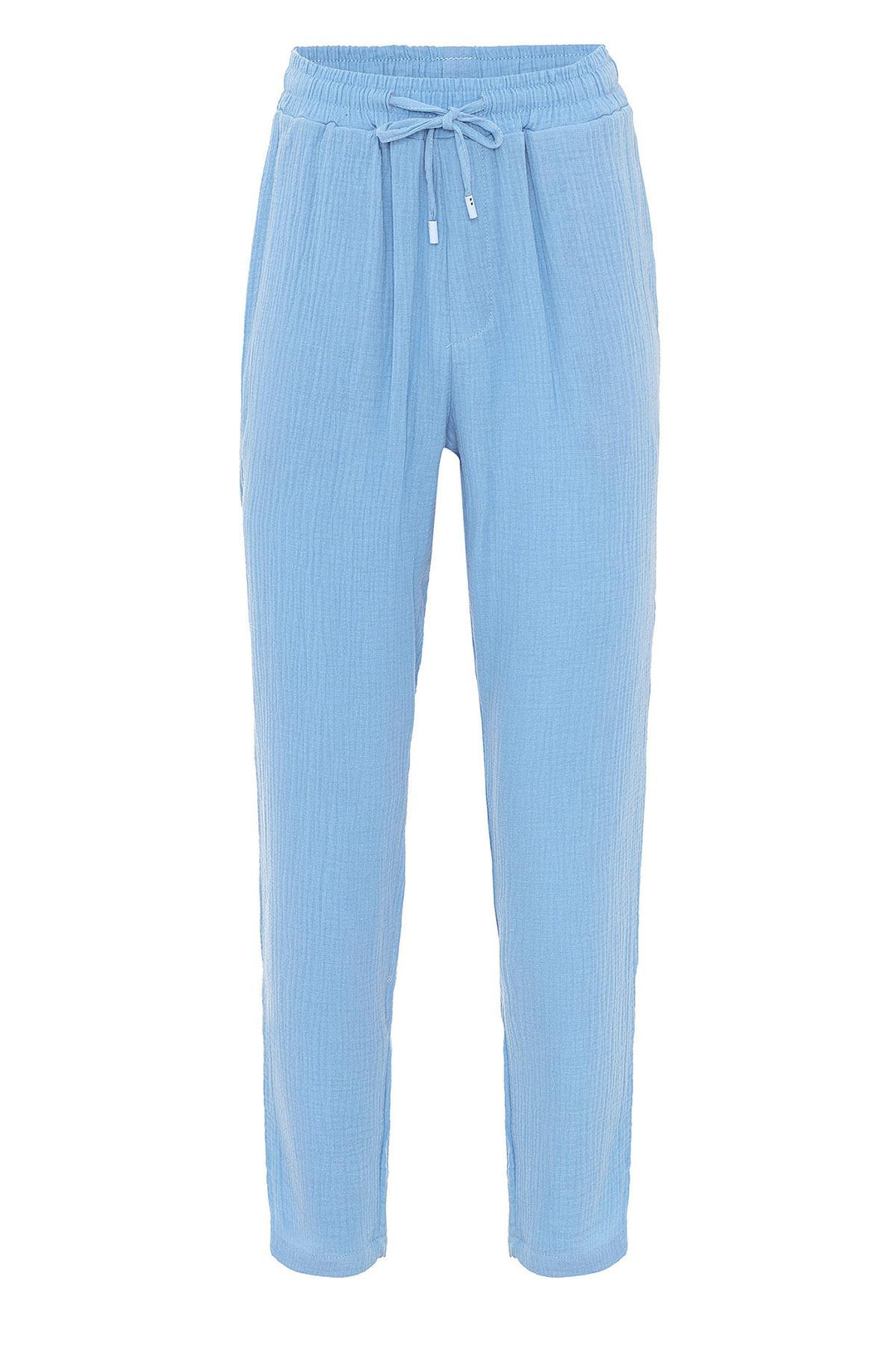 ANT Antioch Light Blue High Waisted Muslin Fabric Men's Pants with Drawstring Waist - Maple Grove