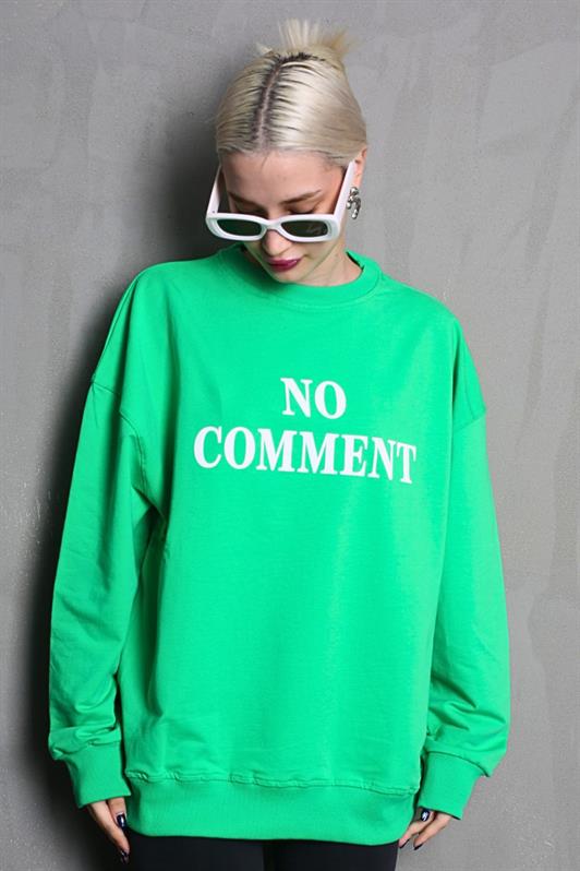 MDX Open Green Bicycle Collar Printed Oversized Women's Sweatshirt MG1902 - Waukesha