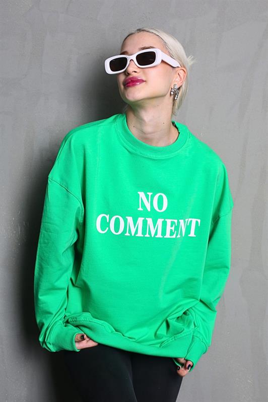 MDX Open Green Bicycle Collar Printed Oversized Women's Sweatshirt MG1902 - Waukesha