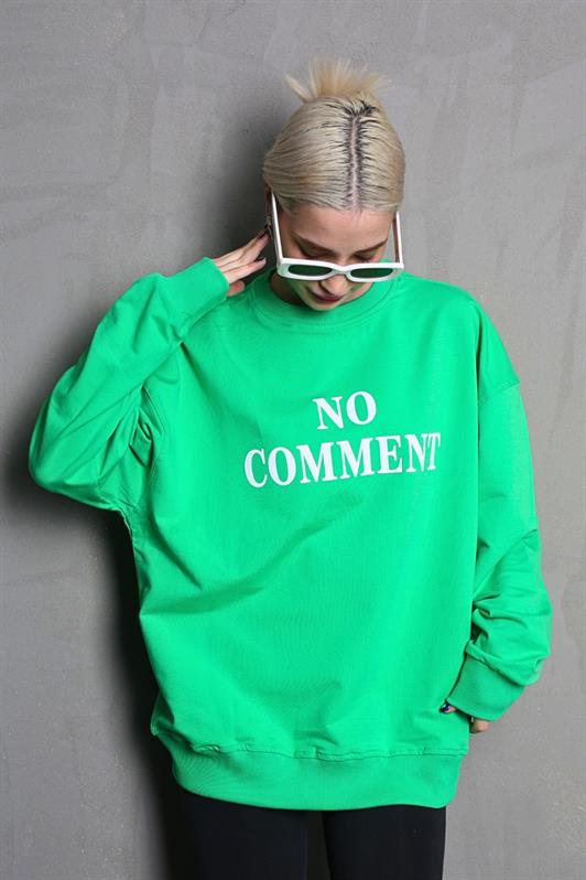 MDX Open Green Bicycle Collar Printed Oversized Women's Sweatshirt MG1902 - Waukesha
