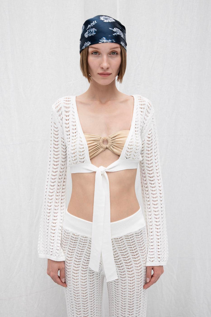 BSL Women Knitted blouse with openwork lacing detail - Brantford