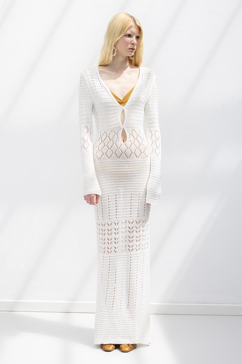 BSL Women Openwork Long Knitted Dress - King’s Lynn