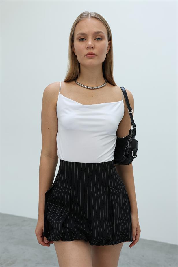 RYN Striped Balloon Skirt - Black - Yakima