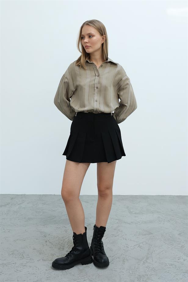 RYN Pleated Shorts Skirt - Black - Simojovel de Allende