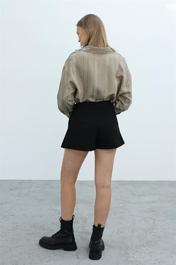 RYN Pleated Shorts Skirt - Black - Simojovel de Allende