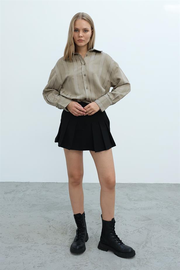RYN Pleated Shorts Skirt - Black - Simojovel de Allende