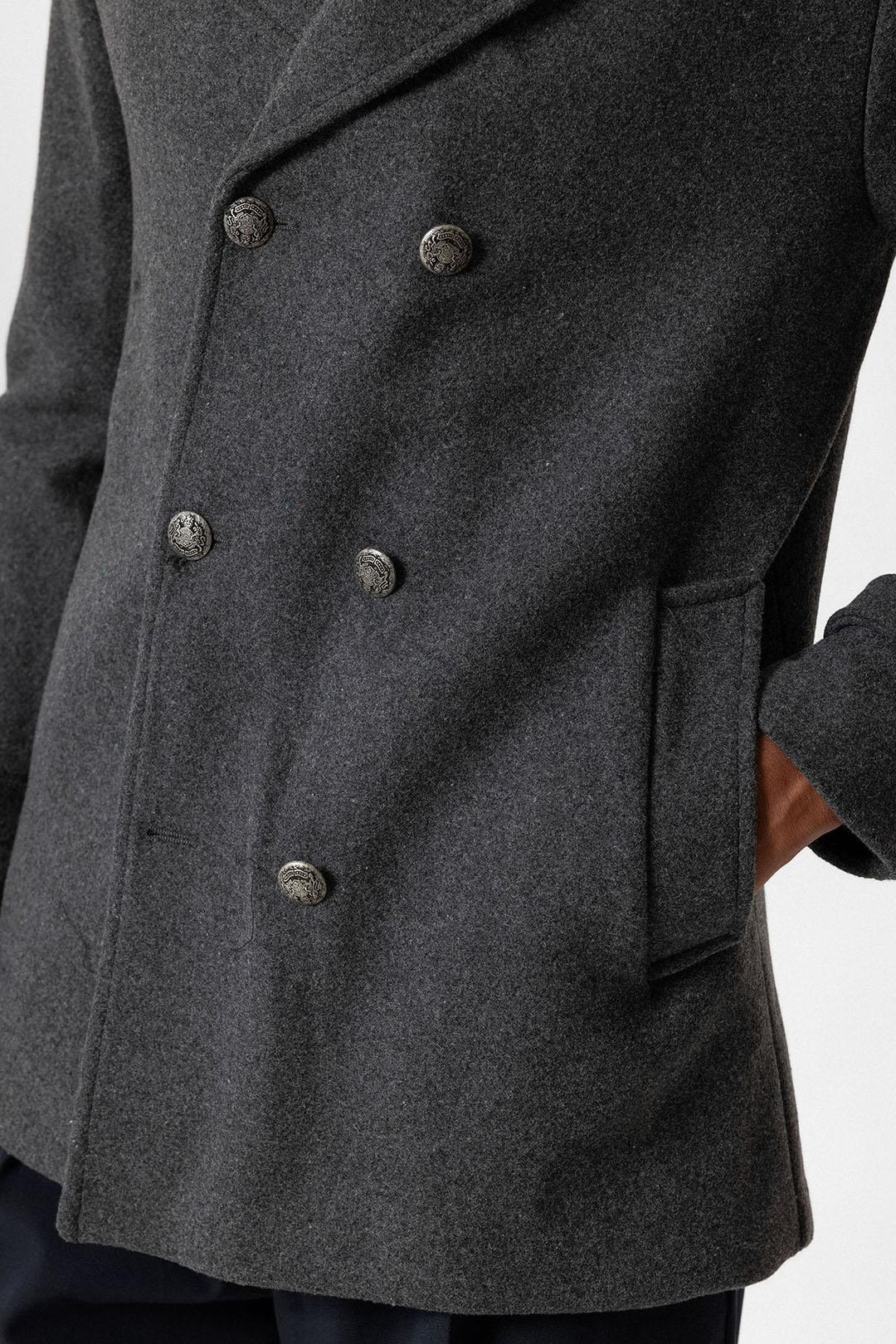 ANT Fur Collar Detailed Double Breasted Men's Coat - Nikopol