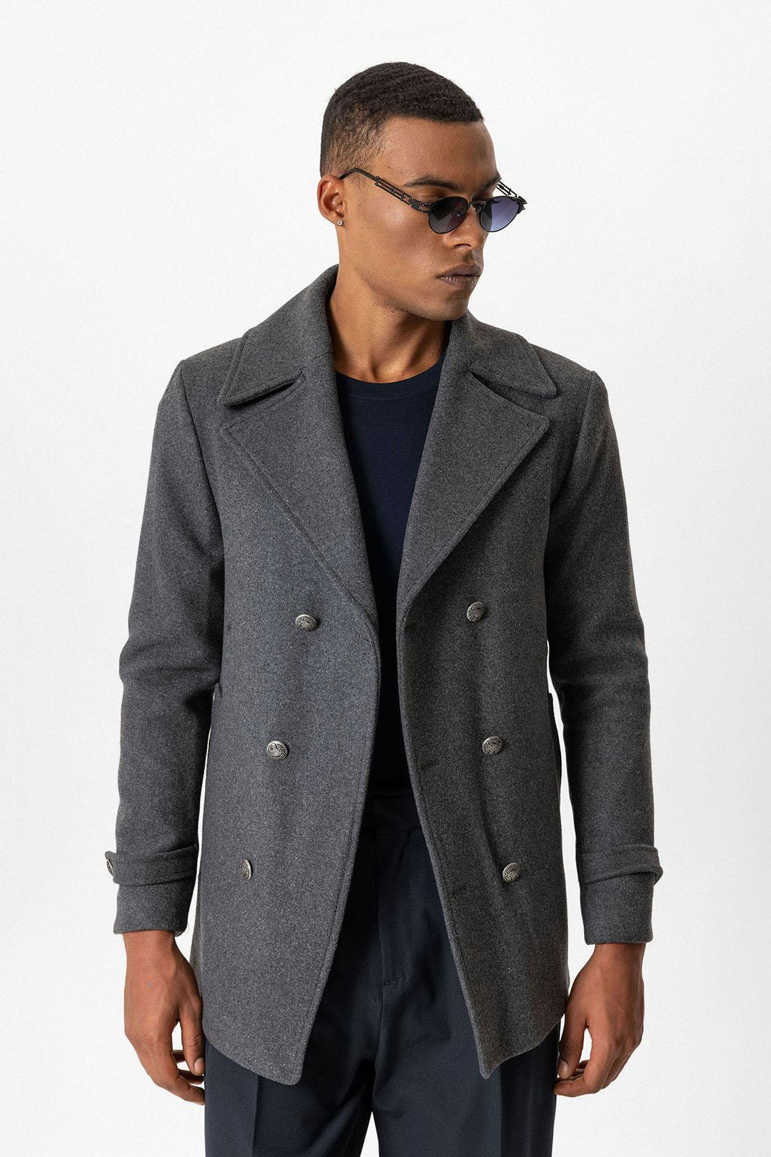 ANT Fur Collar Detailed Double Breasted Men's Coat - Nikopol
