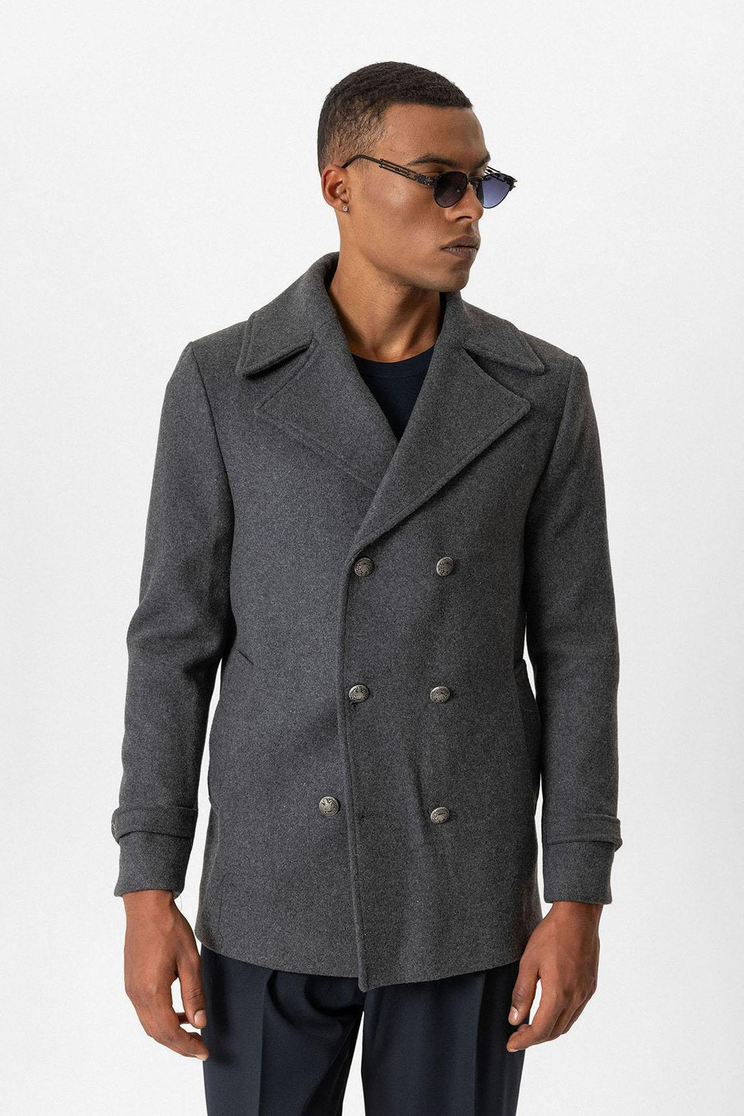 ANT Fur Collar Detailed Double Breasted Men's Coat - Nikopol