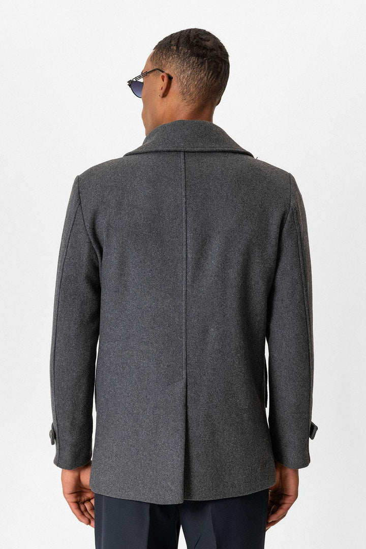 ANT Fur Collar Detailed Double Breasted Men's Coat - Nikopol