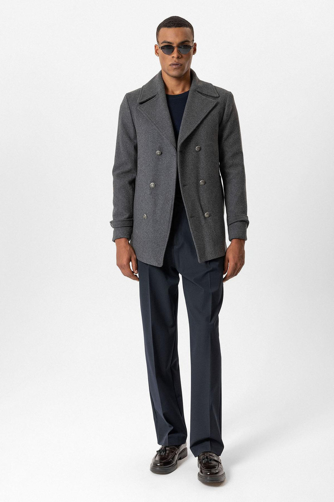 ANT Fur Collar Detailed Double Breasted Men's Coat - Nikopol