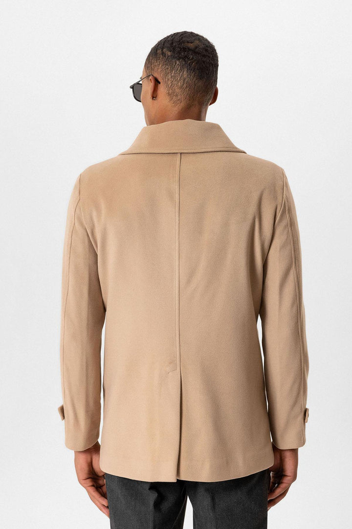 ANT Fur Collar Detailed Double Breasted Men's Coat - Snizhne