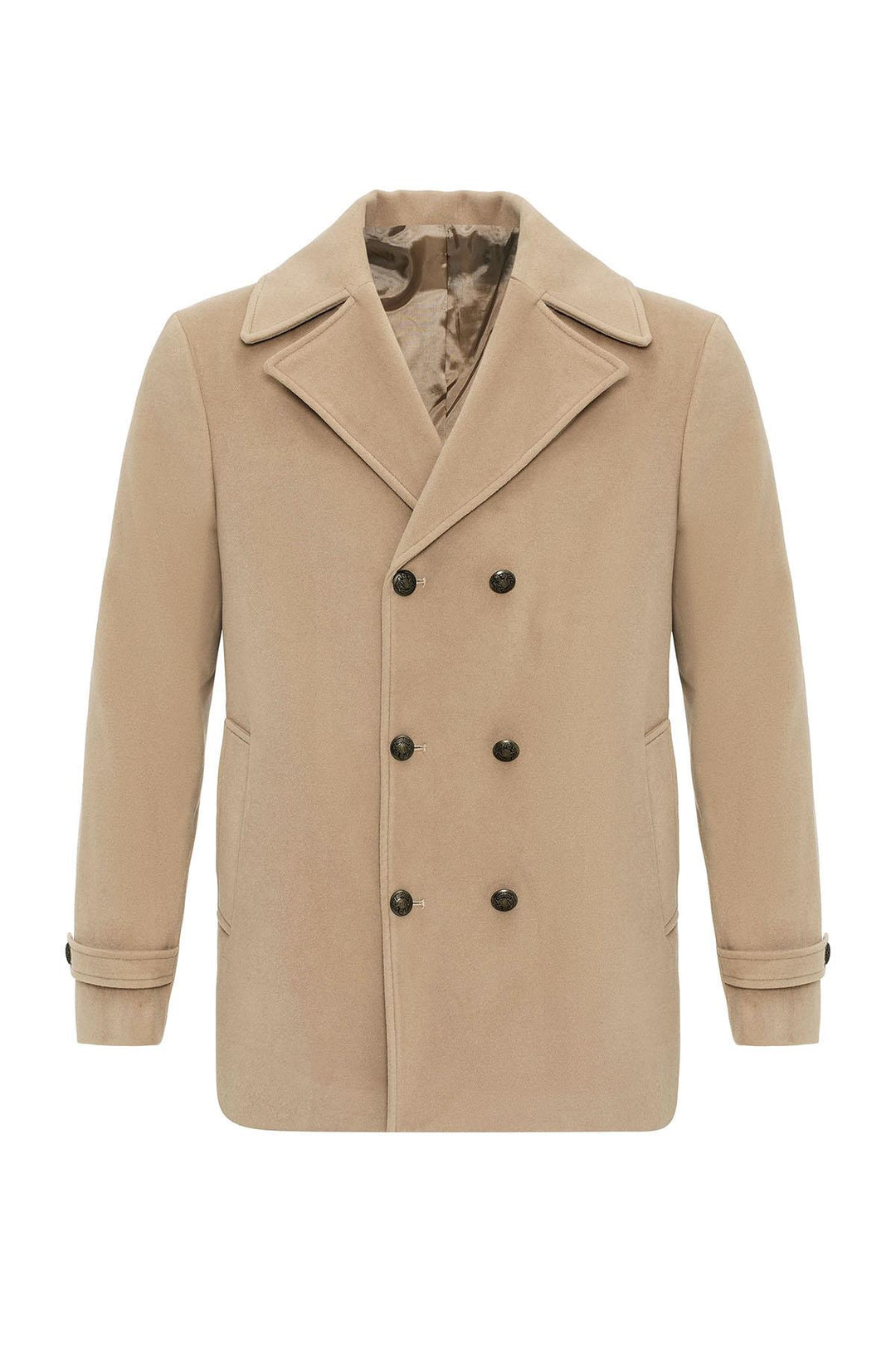 ANT Fur Collar Detailed Double Breasted Men's Coat - Snizhne