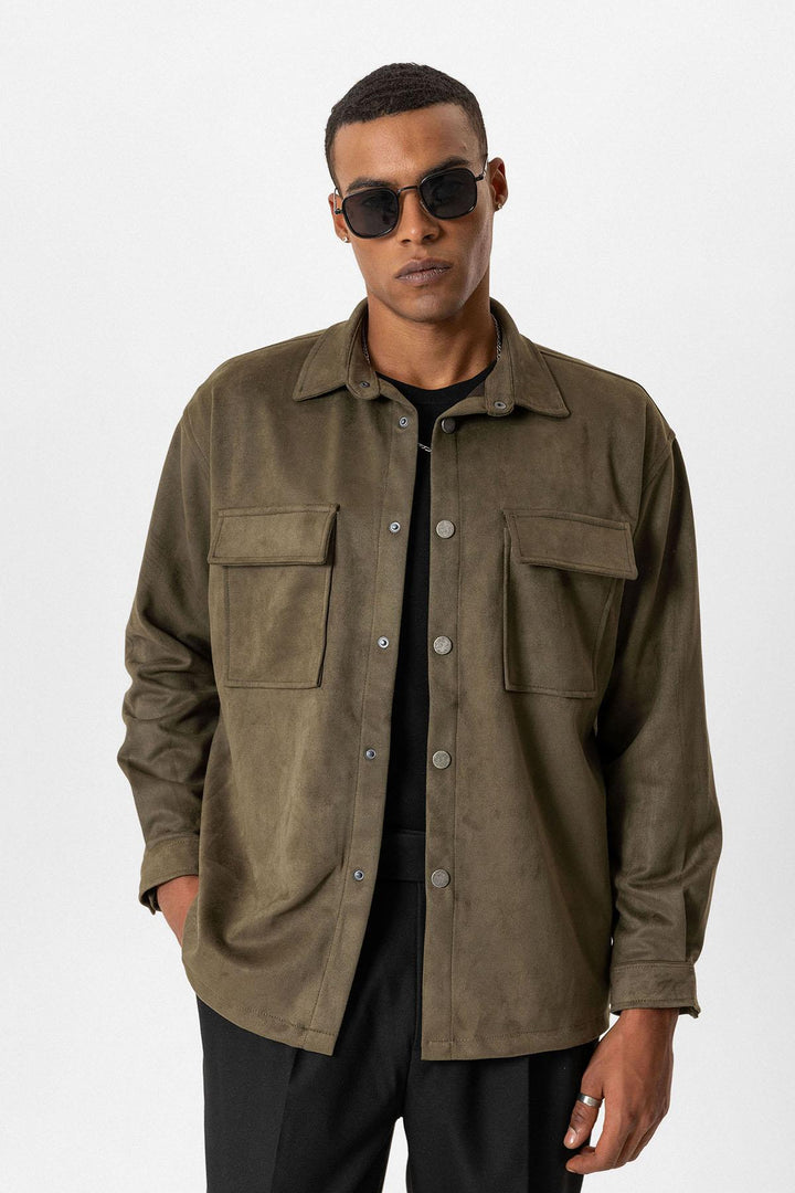 ANT Suede Regular Fit Men's Shirt with Metal Buttons - Lynwood