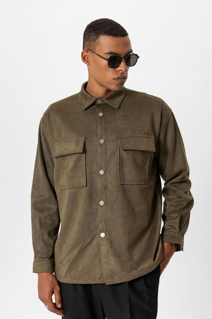 ANT Suede Regular Fit Men's Shirt with Metal Buttons - Lynwood