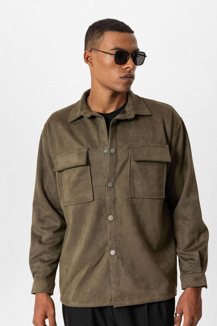 ANT Suede Regular Fit Men's Shirt with Metal Buttons - Lynwood
