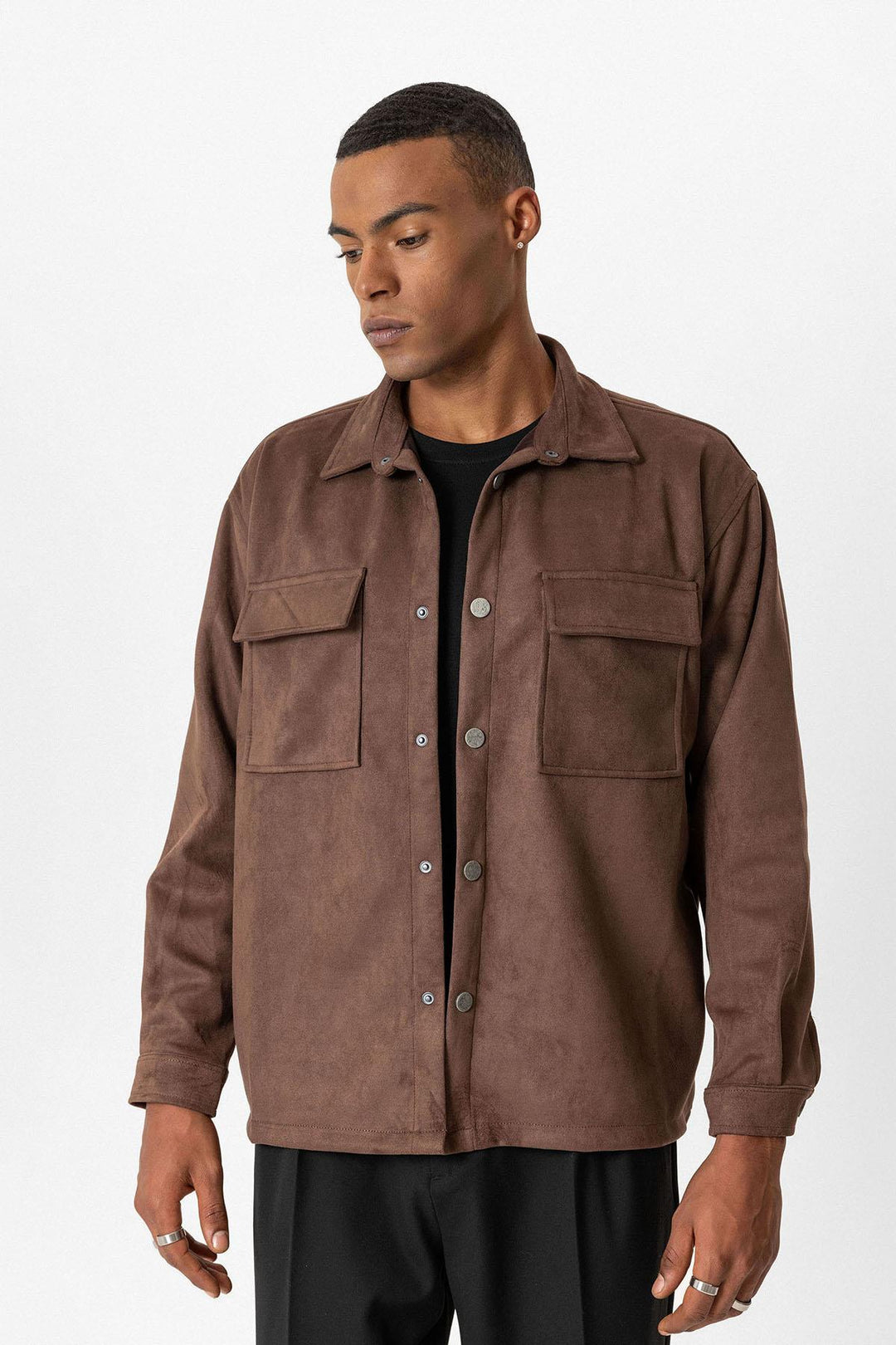 ANT Suede Regular Fit Men's Shirt with Metal Buttons - Villach