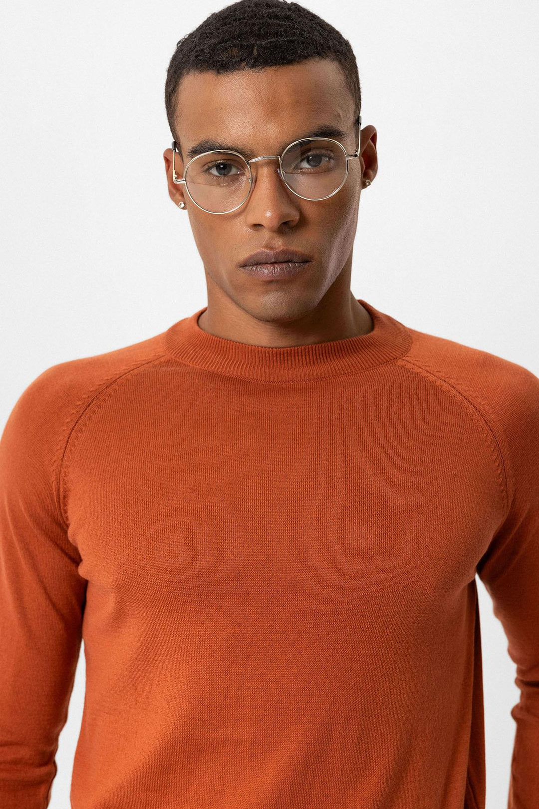 ANT Half Turtleneck Men's Knitwear - Brick