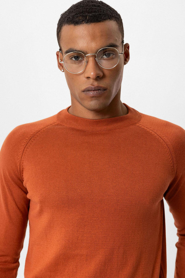 ANT Half Turtleneck Men's Knitwear - Brick