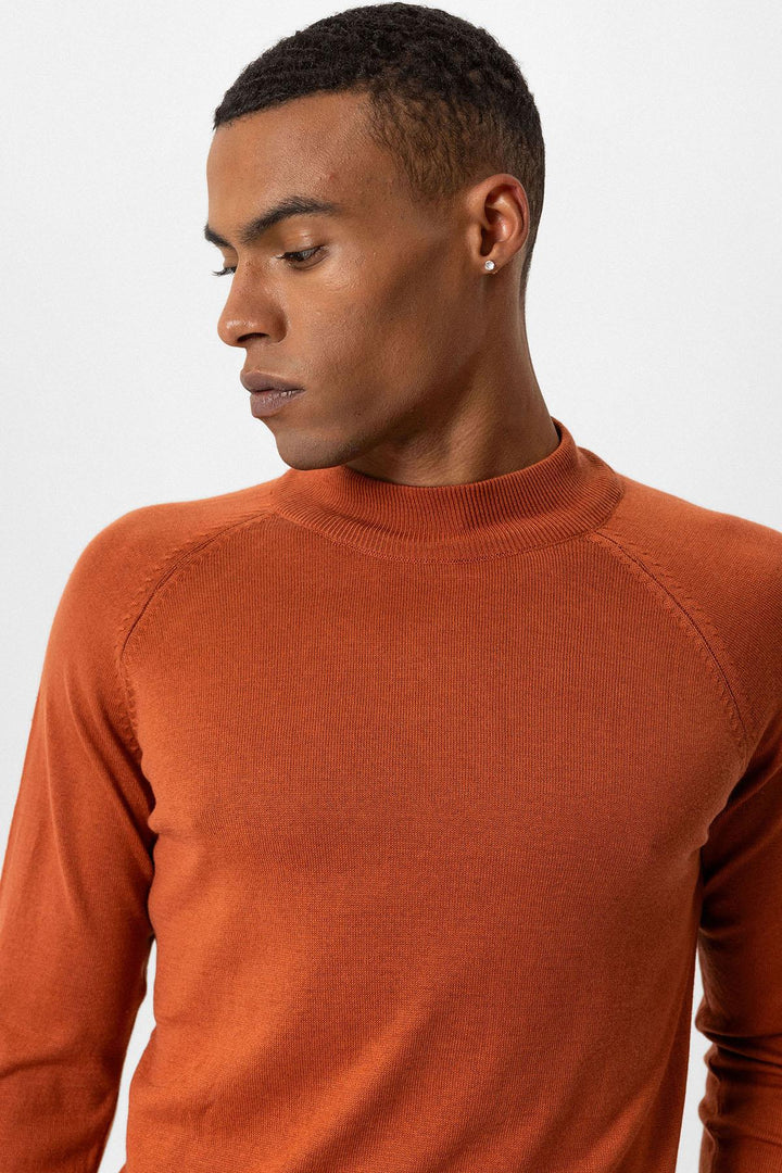 ANT Half Turtleneck Men's Knitwear - Brick
