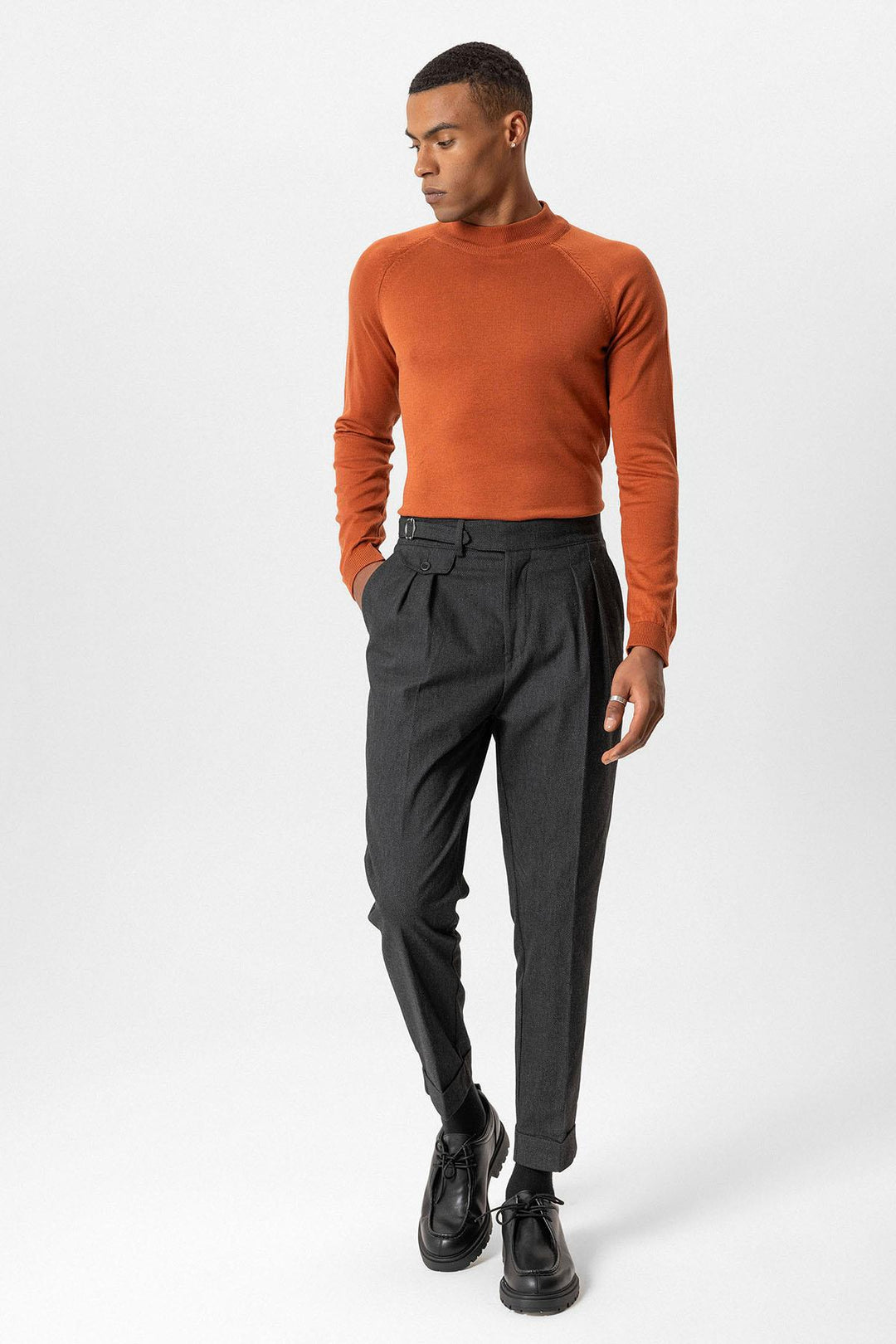 ANT Half Turtleneck Men's Knitwear - Brick